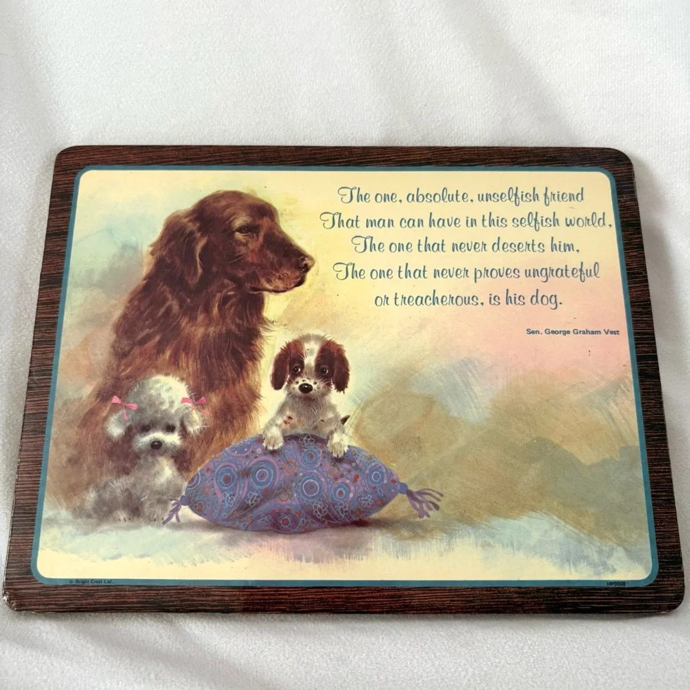 Vintage dog lovers quote home decor wall hanging hot plate trivet plaque
